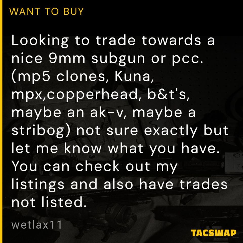 Image 1 - Wtb 9mm subgun/pcc