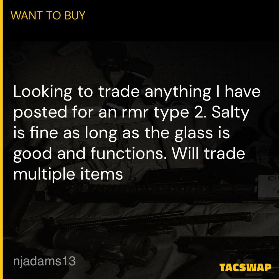 Image 1 - Looking to trade for an RMR 2