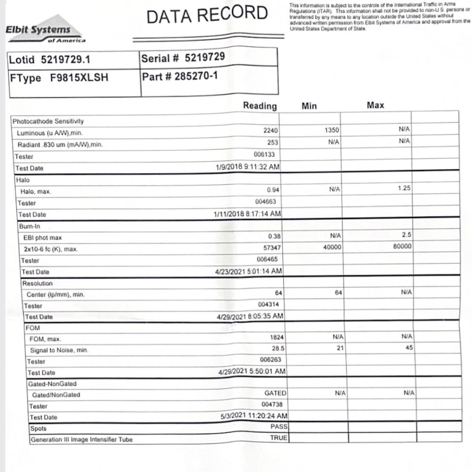 Image 2 - PVS-14 Elbit Green Tube