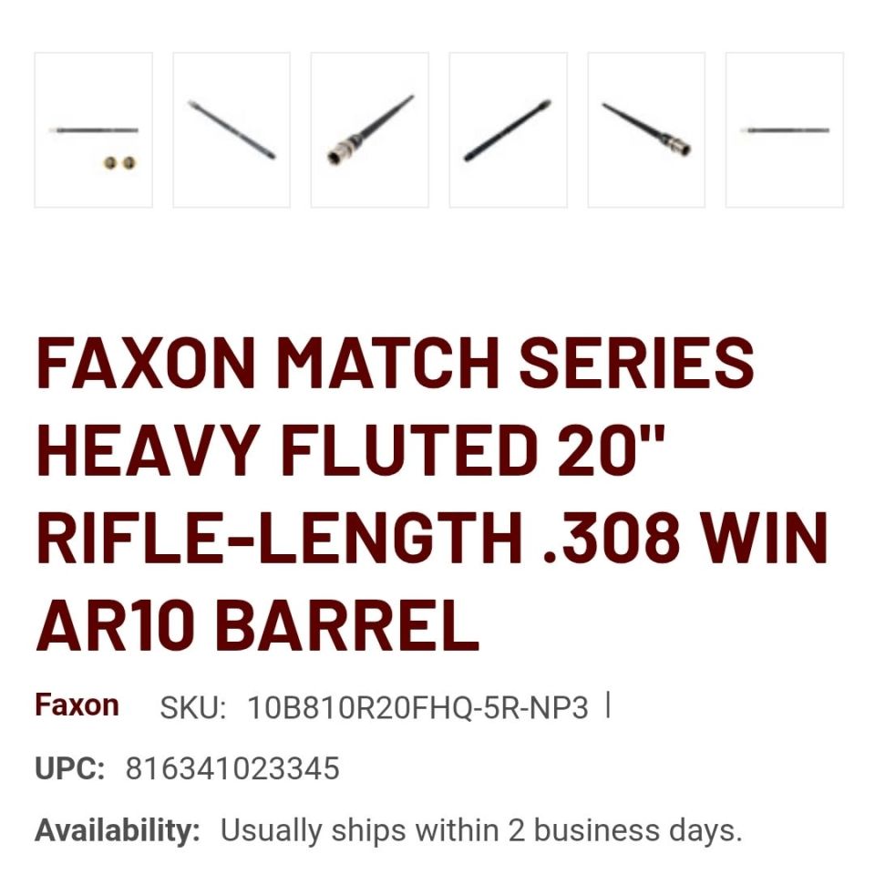 Image 4 - Faxon 20" .308 match barrel