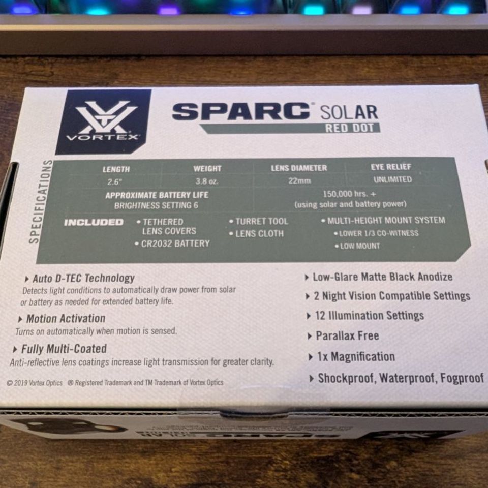 Image 3 - Vortex SPARC Solar Red Dot New