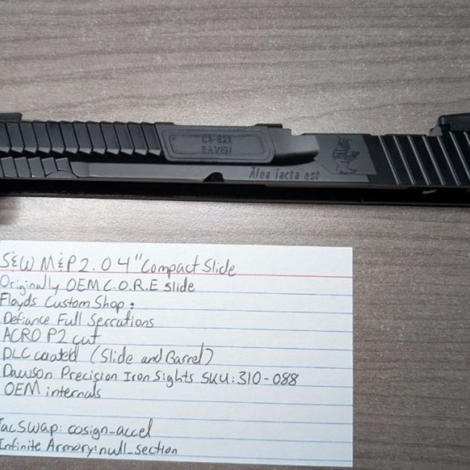 Image 3 - S&W M&P 2.0 4″ ACRO P2 CUT CUSTOM SLIDE ASSEMBLY By Floyds Custom Shop