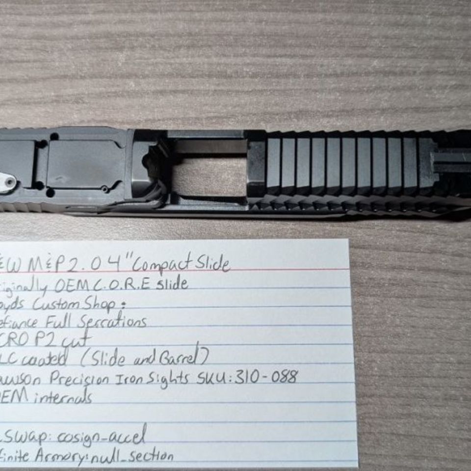 Image 2 - S&W M&P 2.0 4″ ACRO P2 CUT CUSTOM SLIDE ASSEMBLY By Floyds Custom Shop
