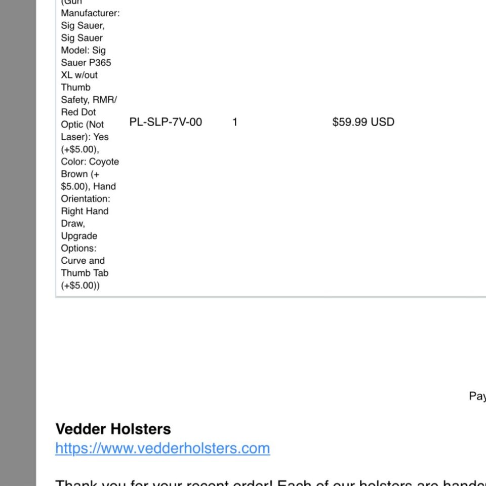 Image 3 - Vedder Holster - P365 XL