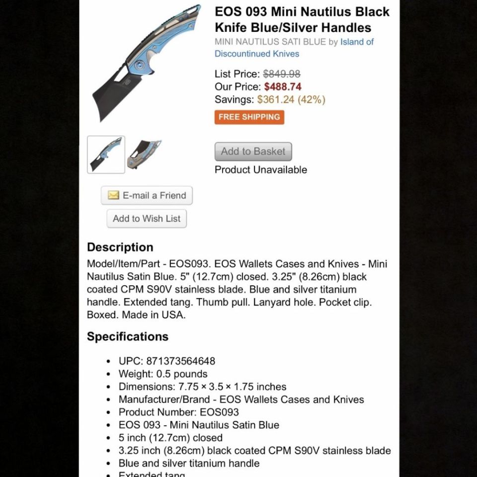 Image 5 - EOS Nautilus Folding Knife