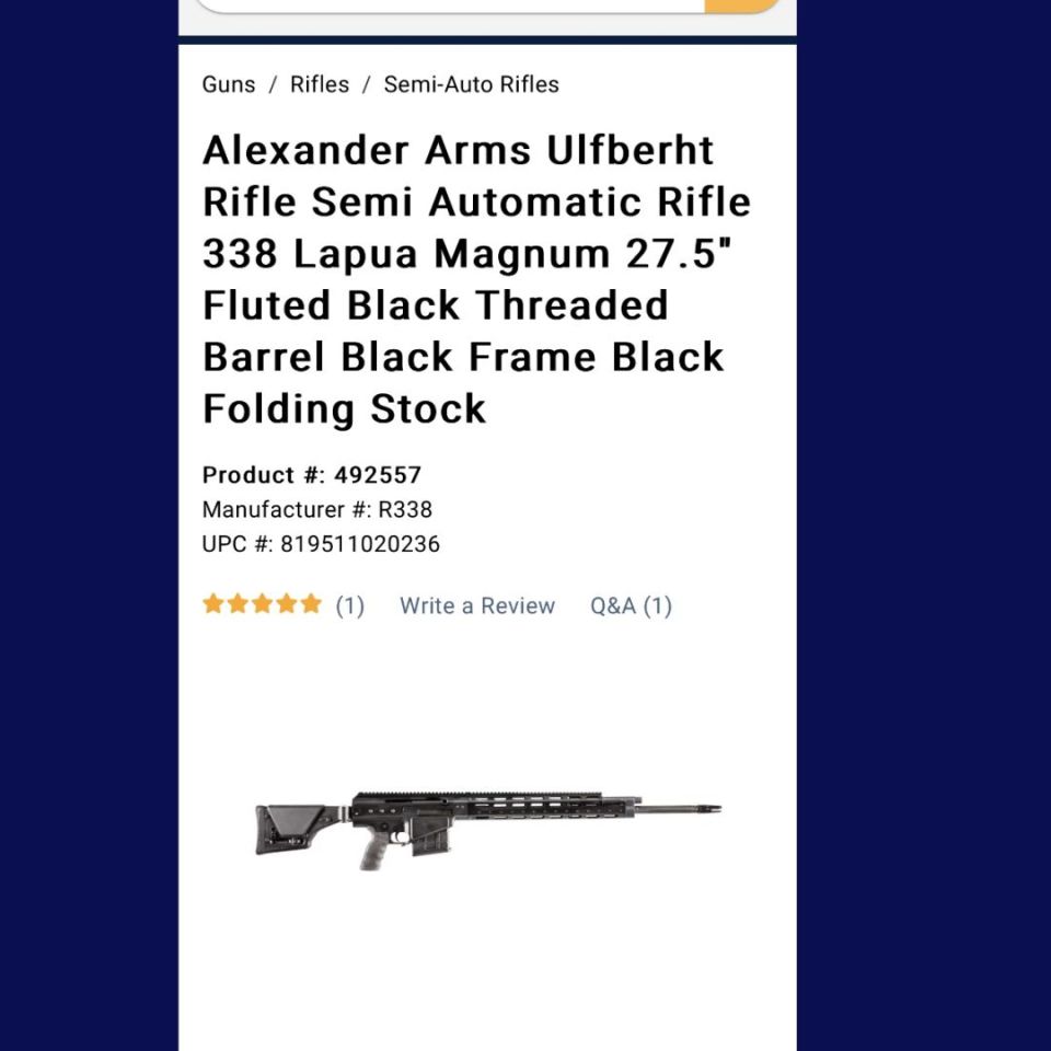 Image 1 - Alexander arms 338 lapua semi