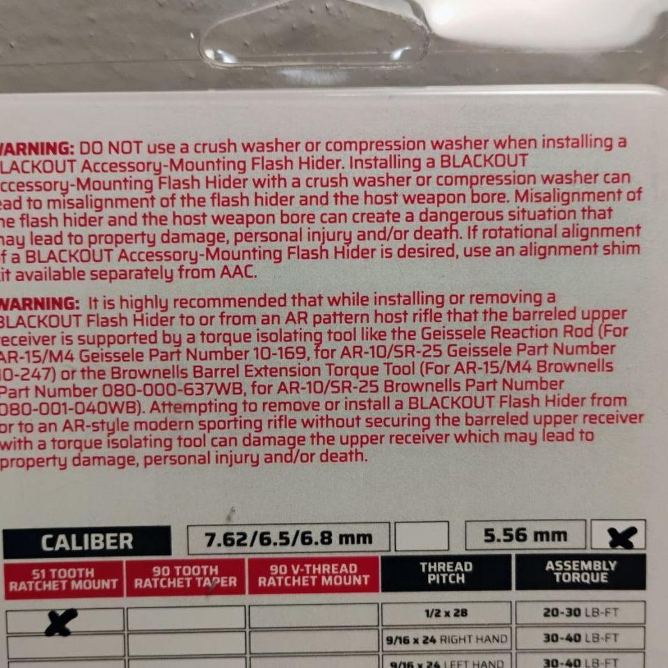 Image 3 - AAC ½x28 51T Flash hider