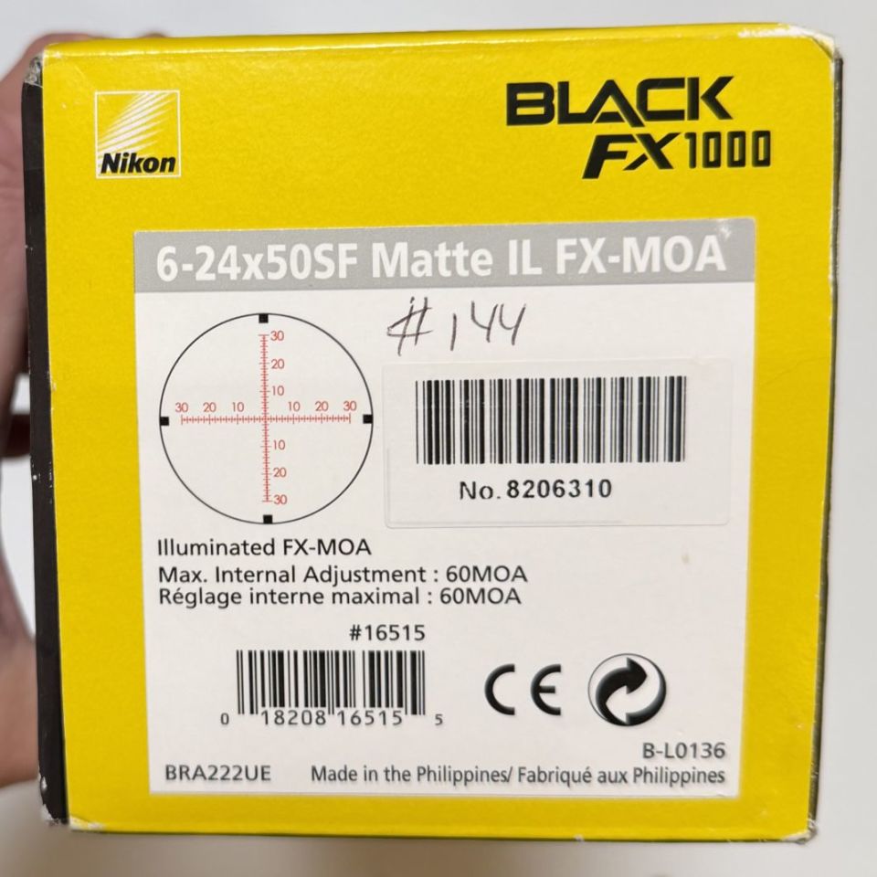 Image 2 - Nikon Black FX1000 6-24x50 MOA