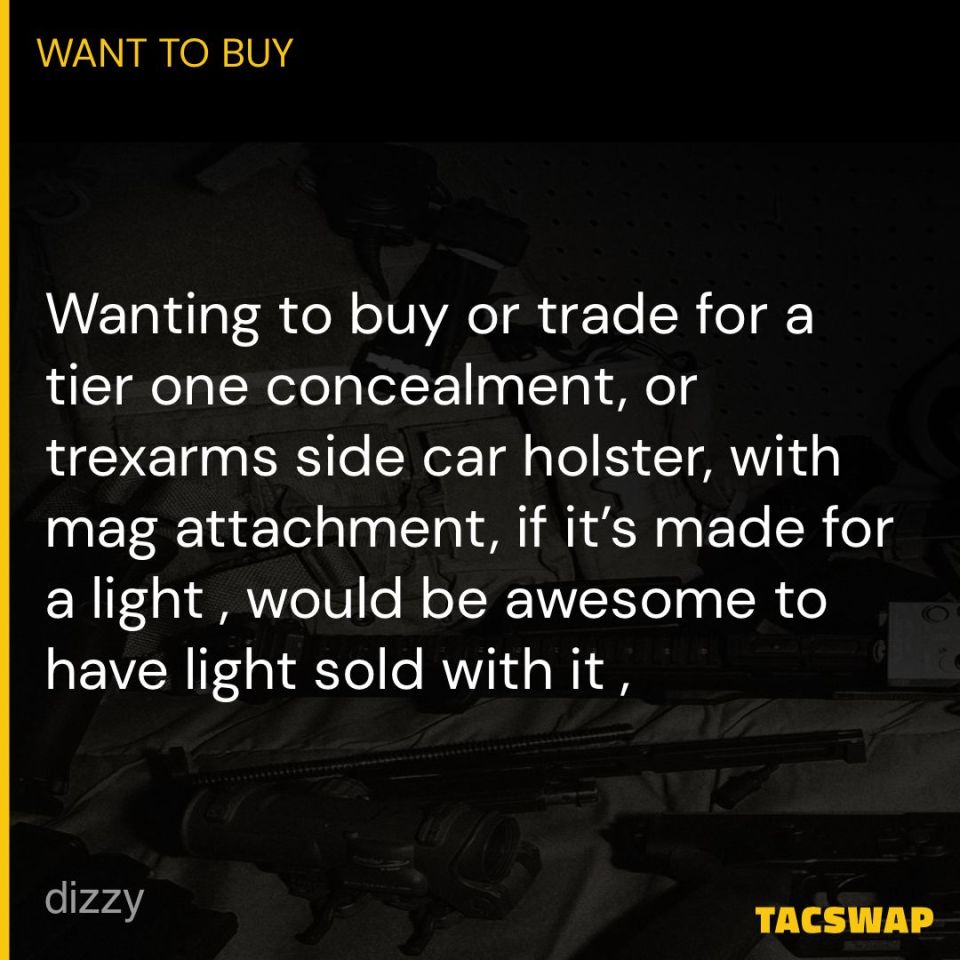 Image 1 - WTB: T1C or trex arm holster