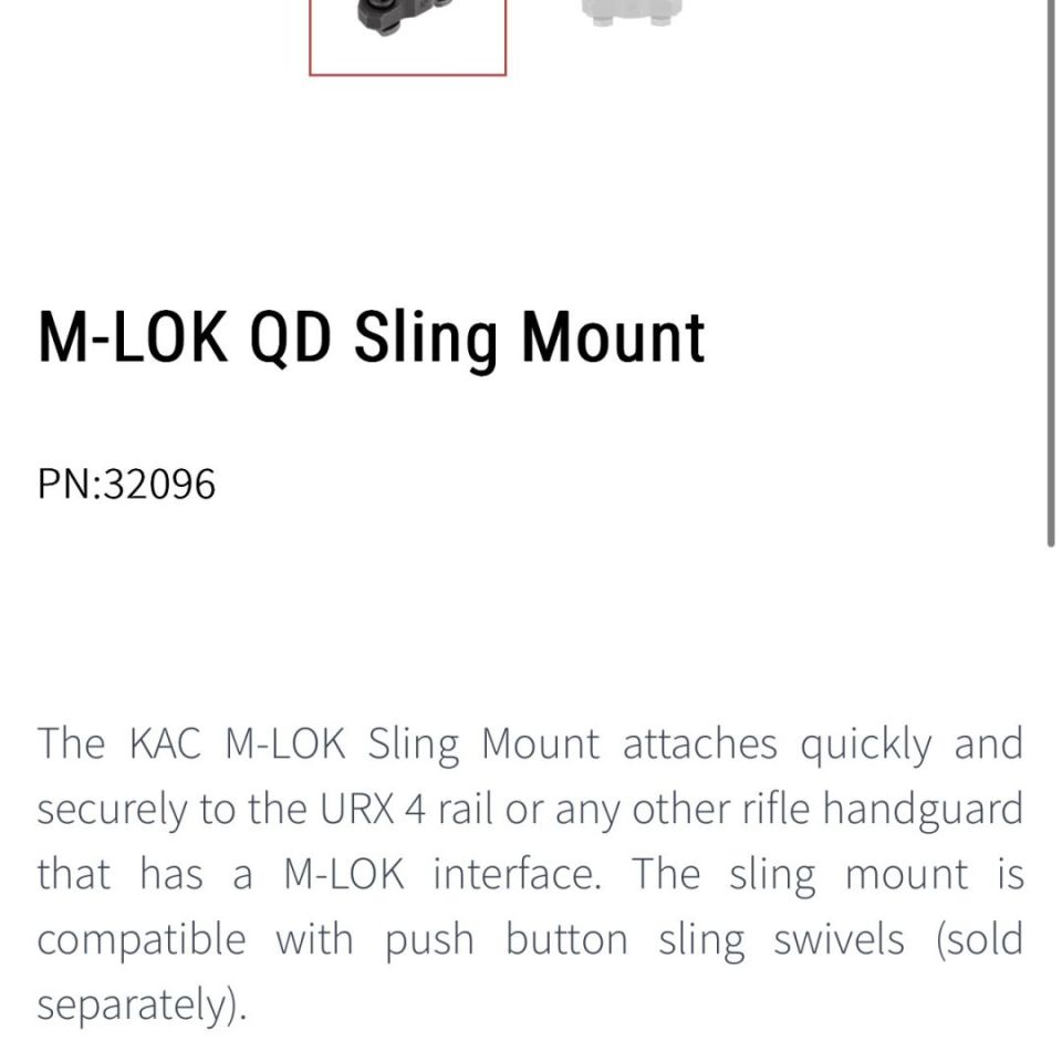 Image 2 - New KAC M-Lok Sling Mount