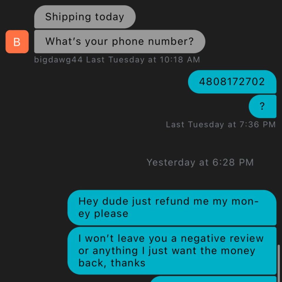 Image 2 - Scammer bigdawg44 