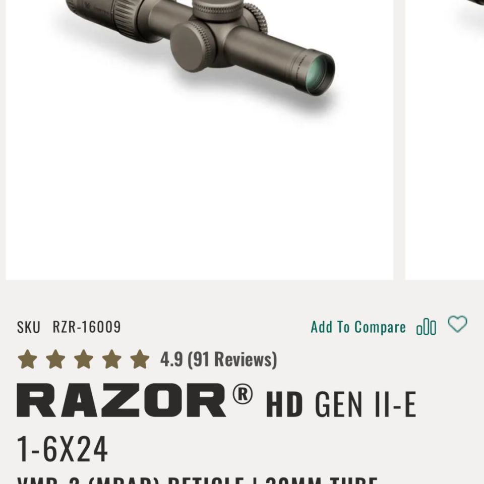 Image 3 - Vortex Razor with mounts