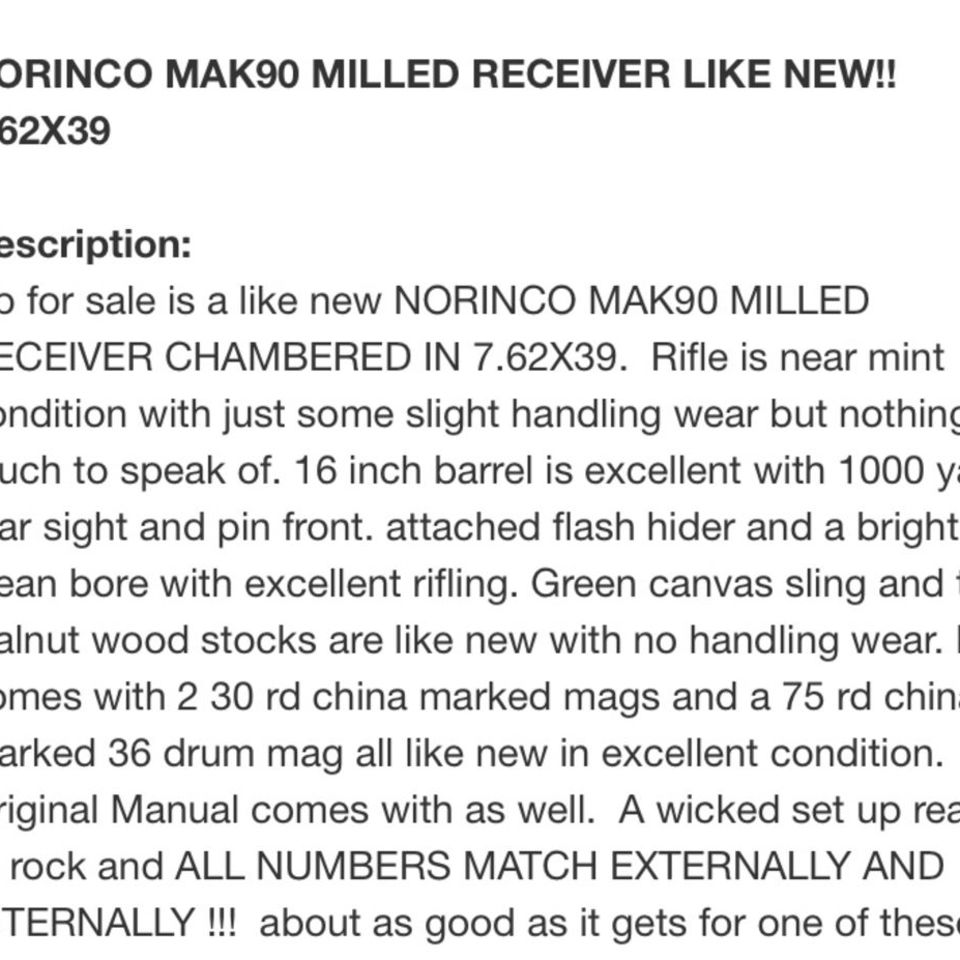 Image 2 - Polytech Milled Norinco Mak 90