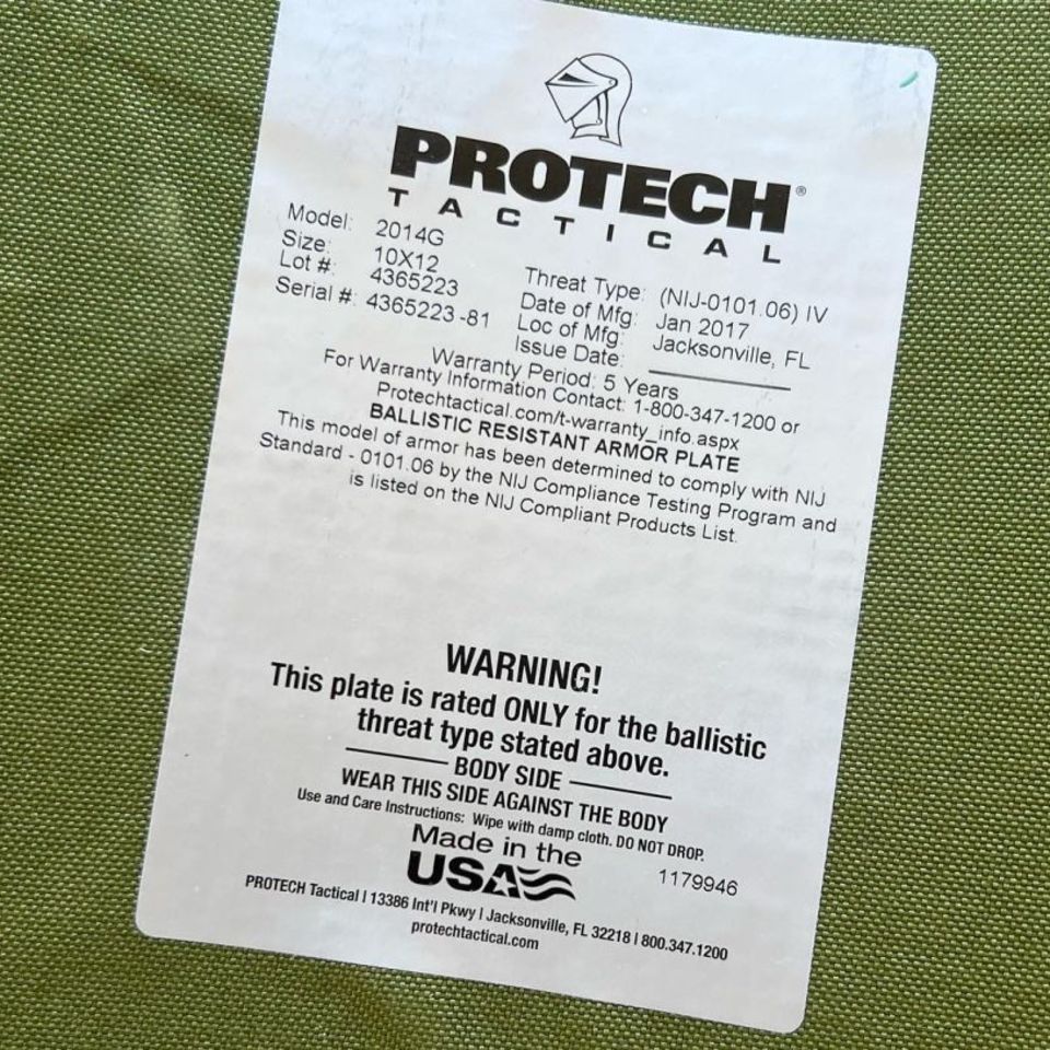 Image 2 - Protech level 4 armor plate 