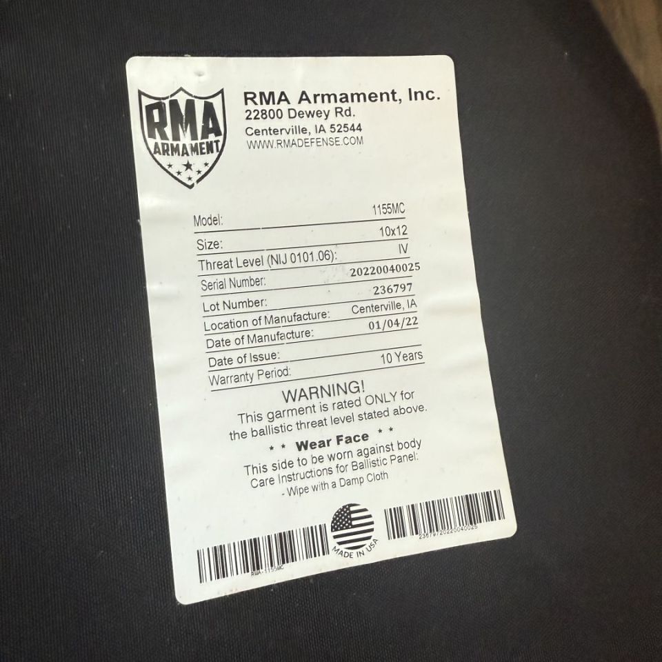 Image 2 - RMA Armament Level 4 MC 10x12