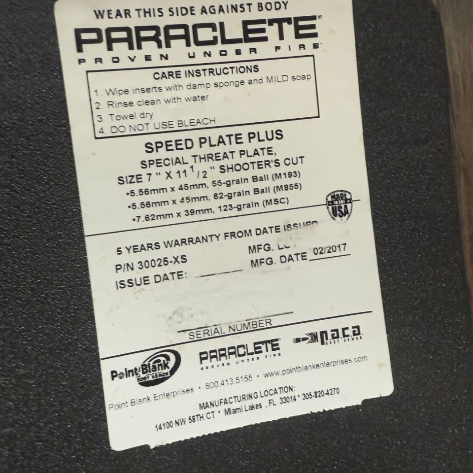 Image 2 - Paraclete Speed Plate 3+ XS 