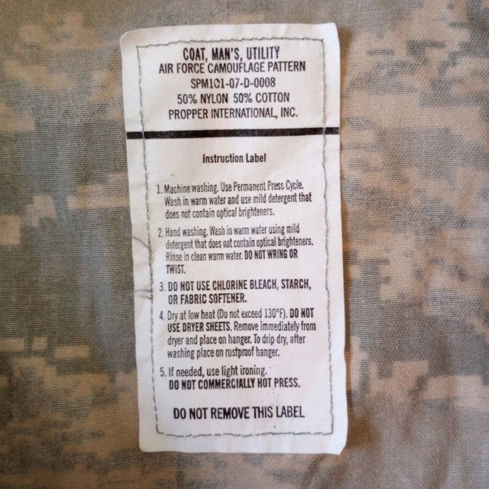 Image 5 - USAF Tiger Stripe Top 44S Med