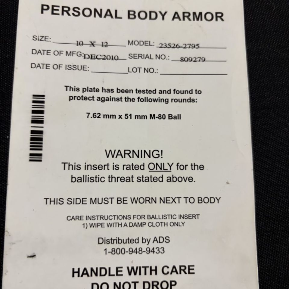 Image 3 - Polyethylene body armor 