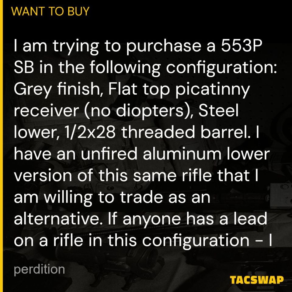 Image 1 - WTB:  Sig Sauer AG SG553P SB