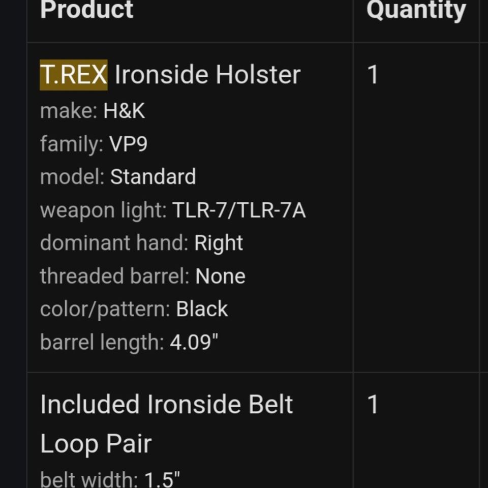 Image 3 - T-rex Ironside - HK VP9 TLR-7