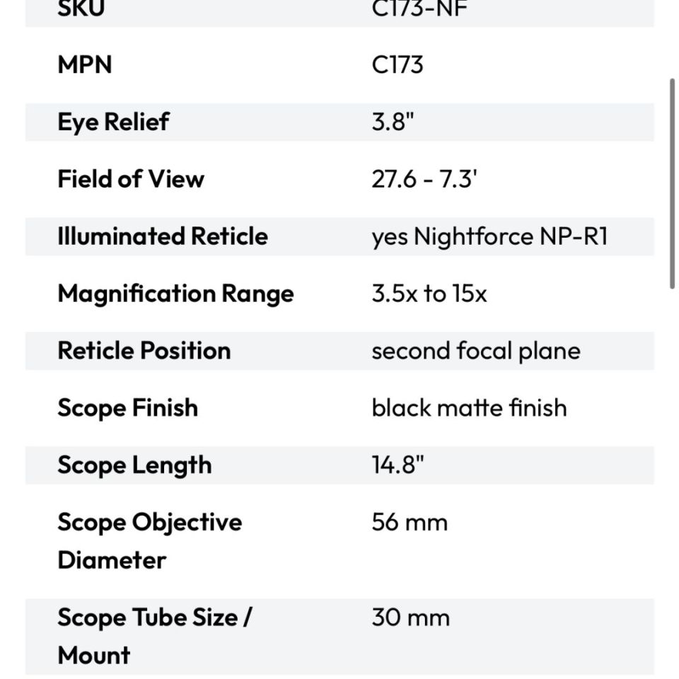Image 5 - Nightforce 3.5-15x56 C173
