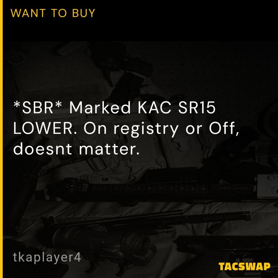 Image 1 - *SBR* Marked KAC SR15 LOWER