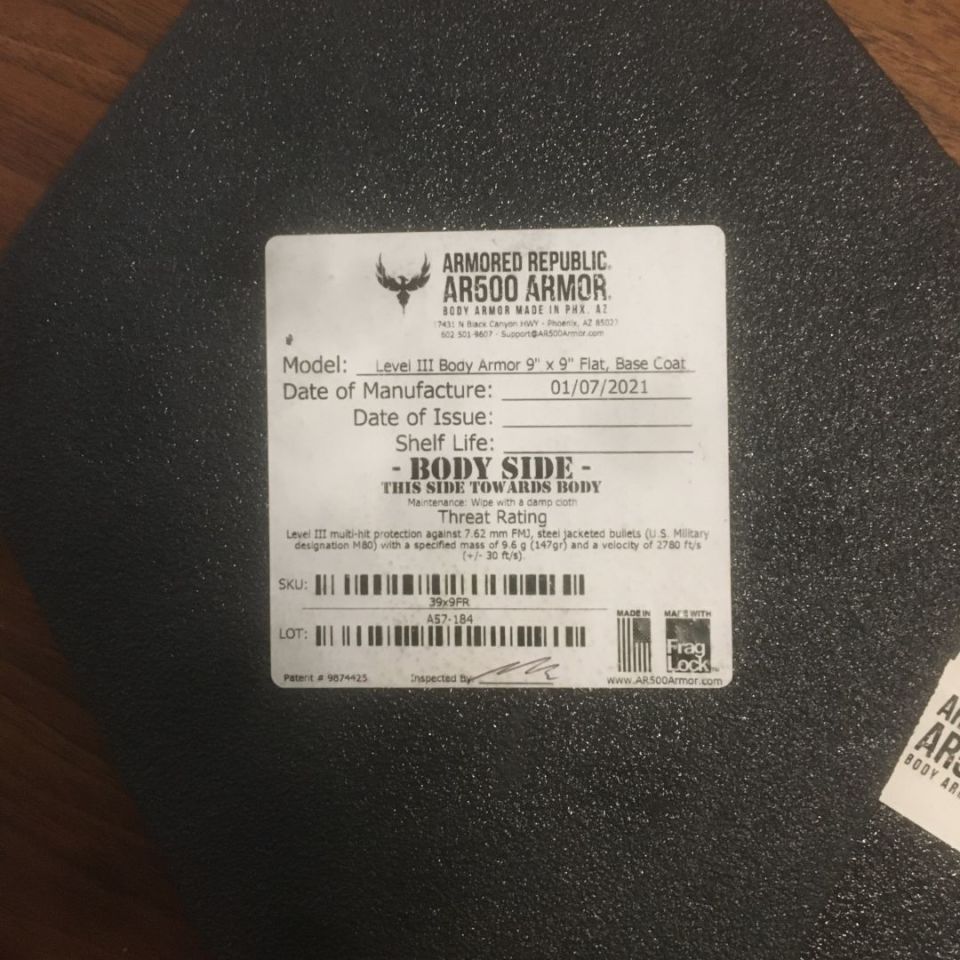 Image 2 - Ar500 9”x9” plates