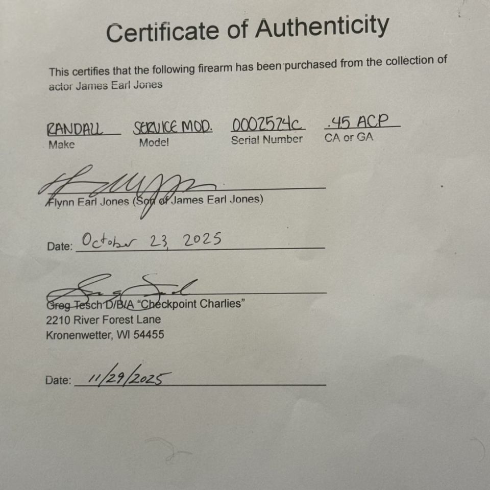 Image 2 - James Earl Jones Randall .45 L