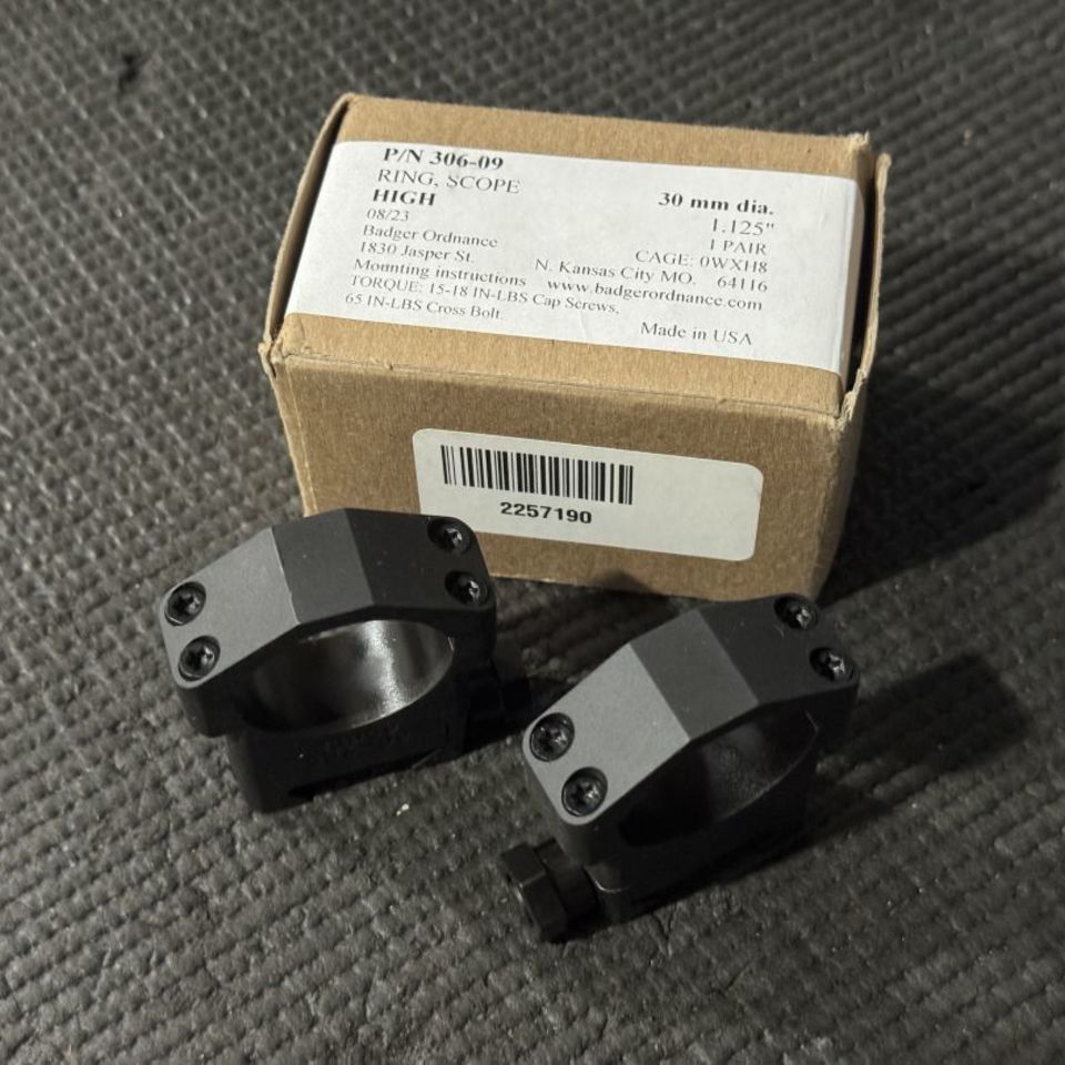 Image 3 - Badger 306-09 30mm 1.125 Rings