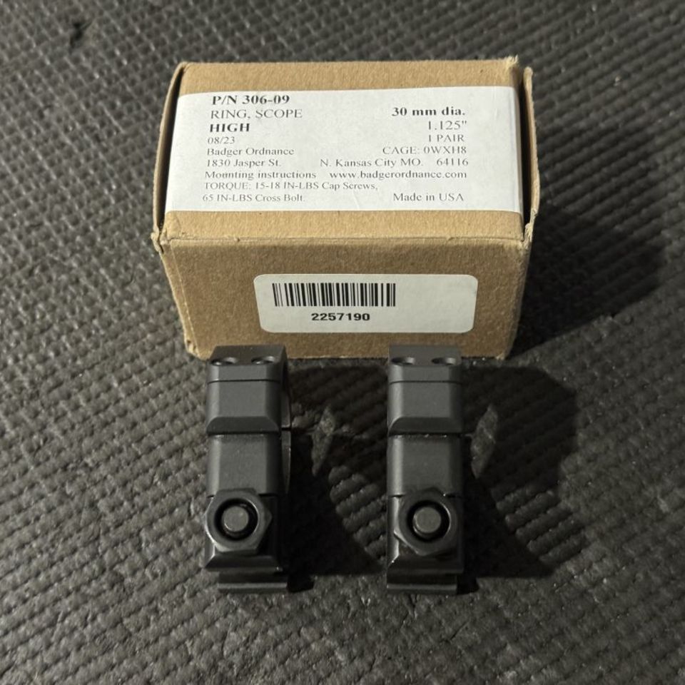 Image 4 - Badger 306-09 30mm 1.125 Rings