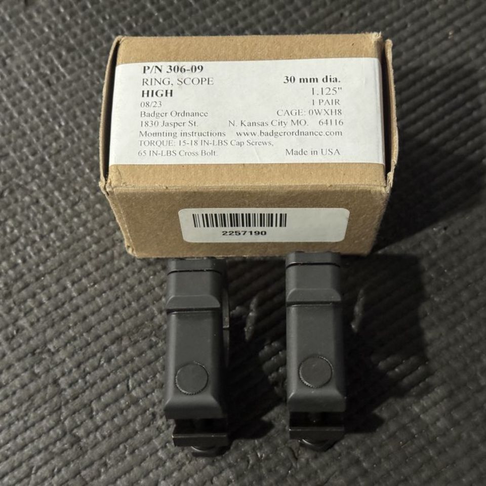 Image 5 - Badger 306-09 30mm 1.125 Rings