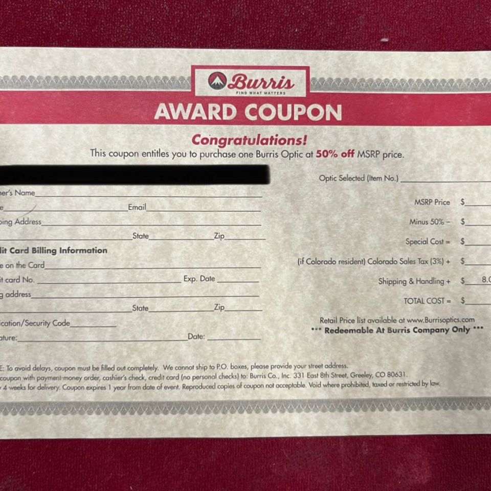 Image 1 - Burris 50% off Certificate