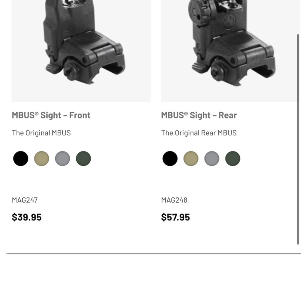 Image 2 - MBUS flip up sights
