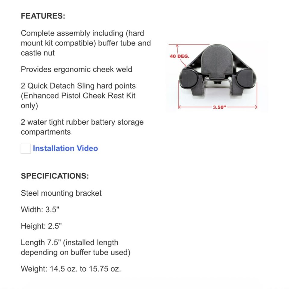 Image 9 - AR pistol cheek rest w/ qd's