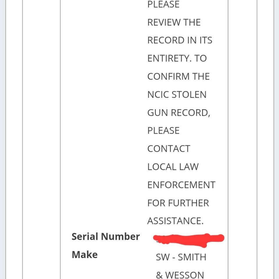 Image 2 - STOLEN GUN SERIAL NUMBER CHECK