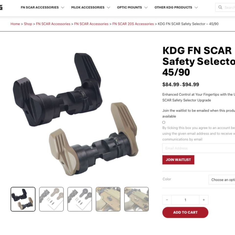 Image 3 - KDG FNSCAR Safety Selector FDE