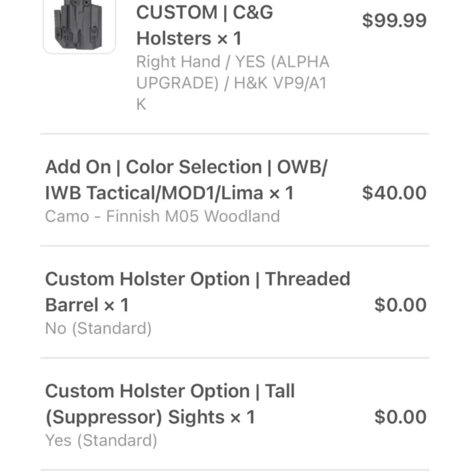 Image 3 - C&G VP9 TLR7 Holster 