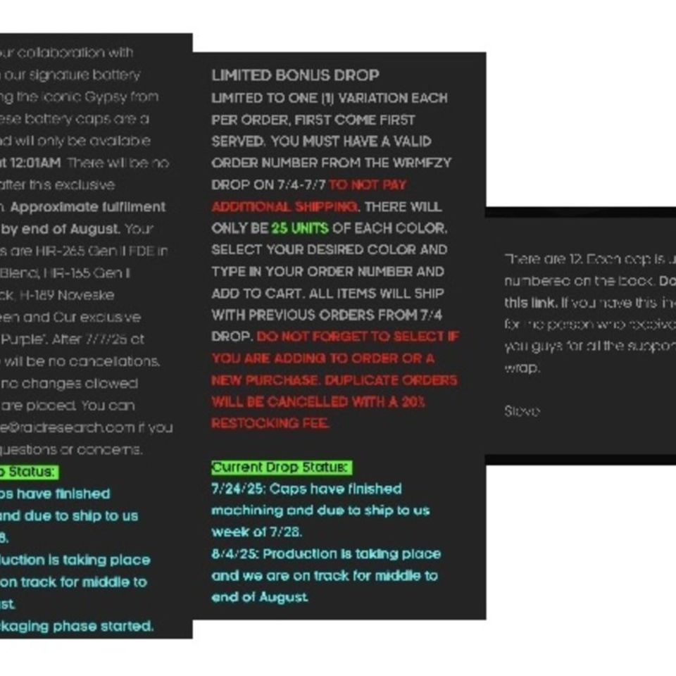 Image 5 - WRMFZY Acro Battery Caps 