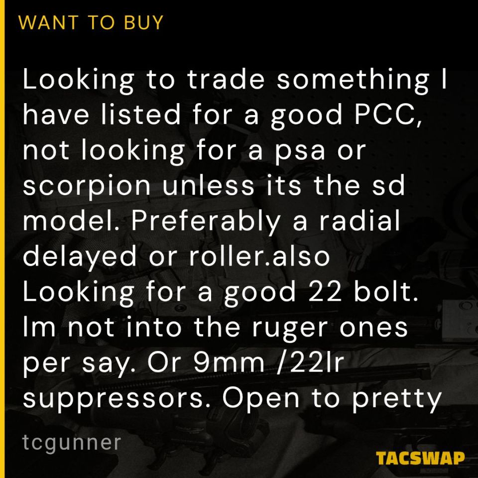 Image 1 - WTT for pcc or 22lr bolt/pisto