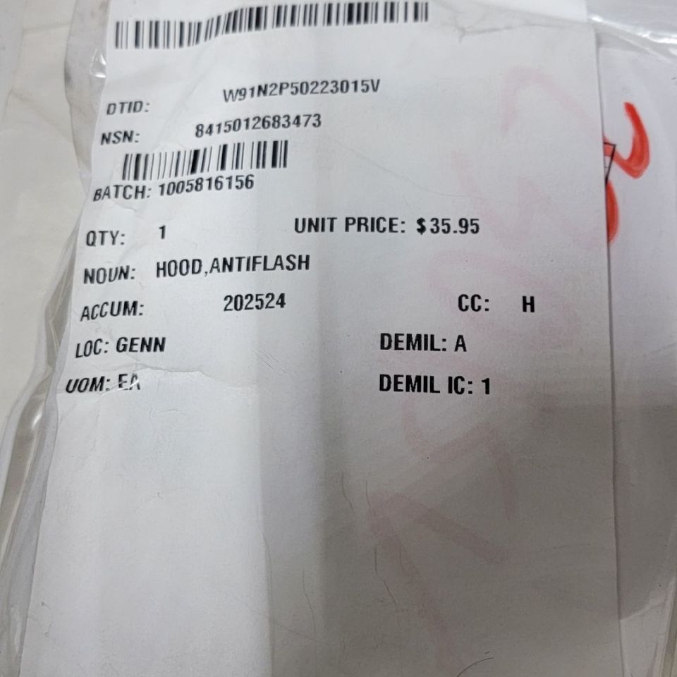 Image 5 - 1x FR Anti Flash Hood Tan NOS