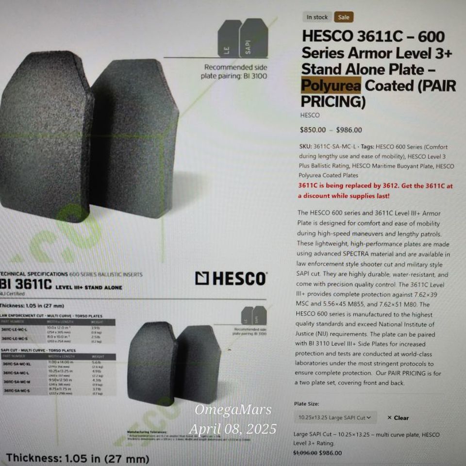 Image 2 - Hesco 3611C Armor Starting 300