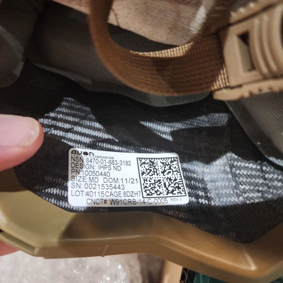 Image 3 - Avon 3a Ballistic IHPS Helmet Never issued, new. I have the lowest price online. ~~ Free shipping on orders over 65$ no sales tax outside of Texas.