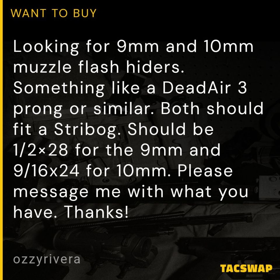 Image 1 - ISO 9mm and 10mm muzzles