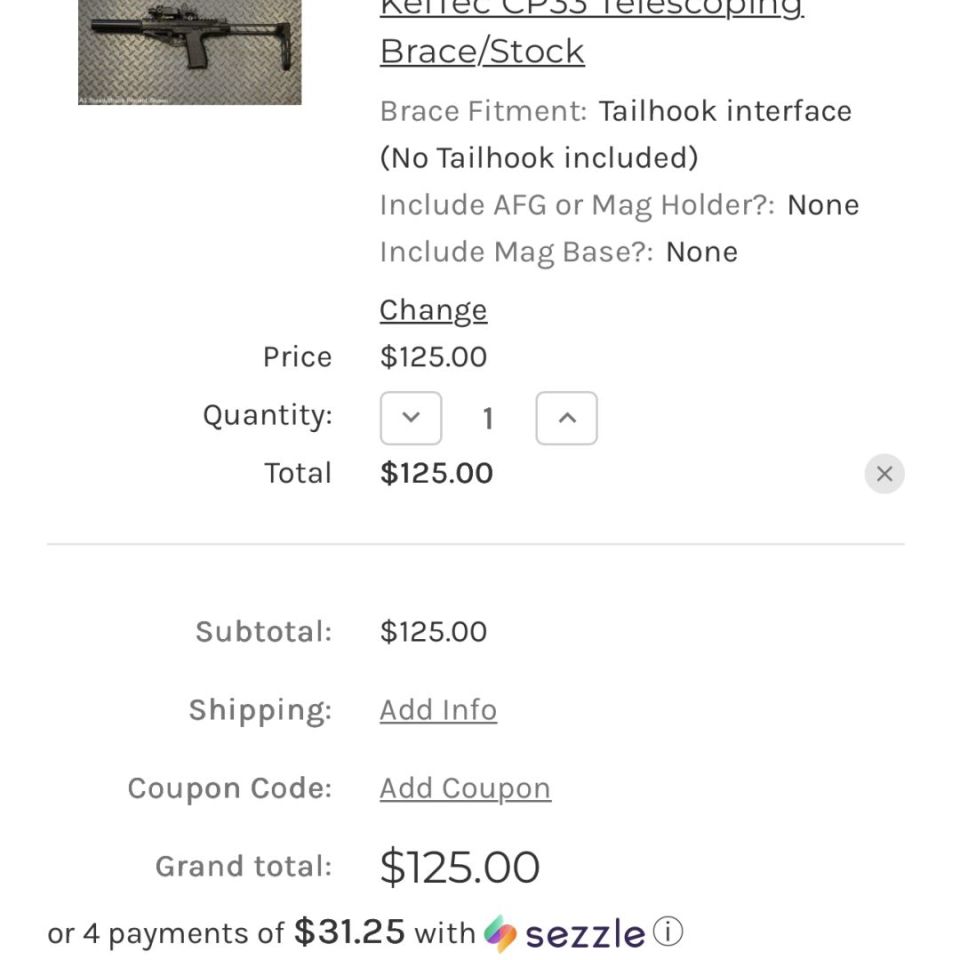 Image 9 - KelTec CP 33 brace adapter 