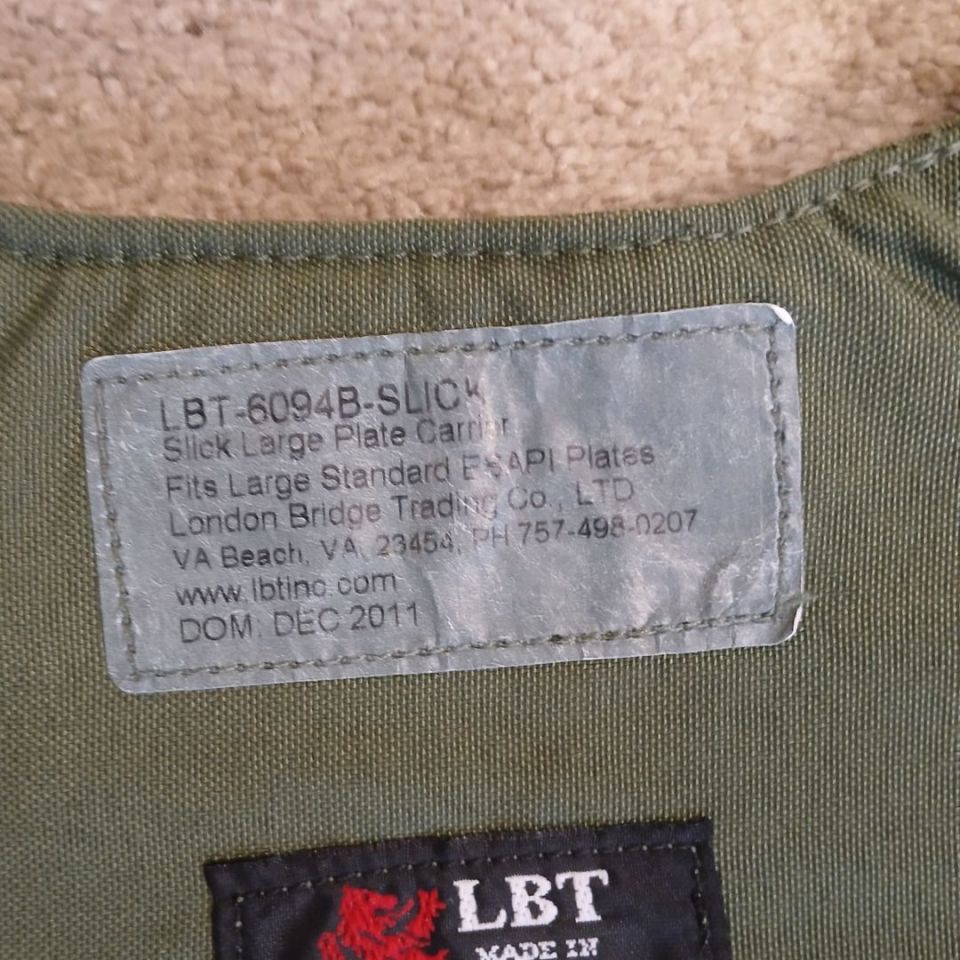 Image 4 - LBT-60994B SLICK PLATE CARRIER