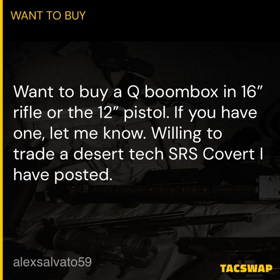 Post 3 - Q Boombox Pistol / 16” rifle