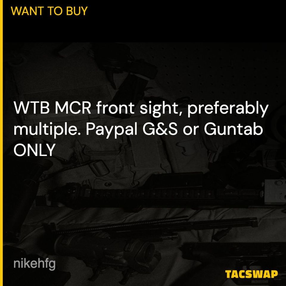 Post 1 - WTB MCR Front Sight