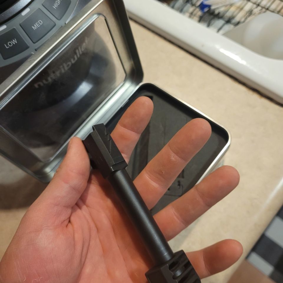 Post 1 - MAC Defense Gen 5 Glock 19/45/19x barrel and compensator. This comp is practically brand new, it's only been installed by me. But unfortunately for me the contour of the top of the chamber fits inside a window cut out of my slide. So... it's a no go for me. . 