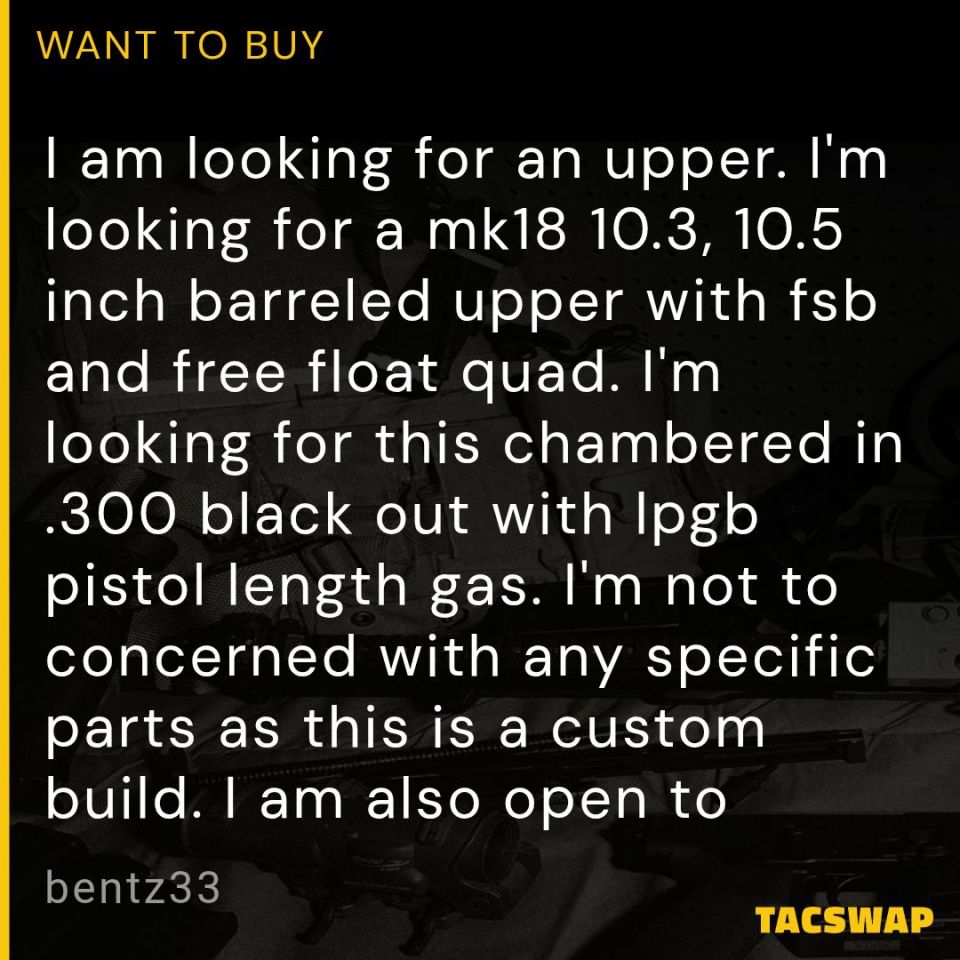 Post 1 - Mk18 mod0 .300BO