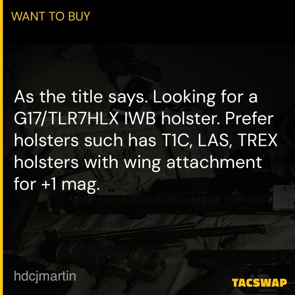 Post 2 - GLOCK 17/TLR7HLX IWB holster